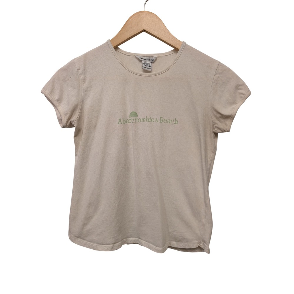 Abercrombie & Fitch Vintage Y2K Abercrombie & Beach Graphic Baby Tee White Small - Picture 1 of 6